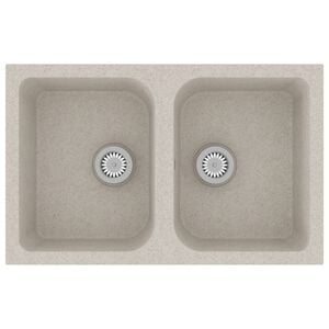 vidaXL &Eacute;vier de cuisine Quartz et r&eacute;sine 76 x 48 x 30 cm Beige