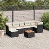 vidaXL Salon de jardin 8 pcs avec coussins noir r&eacute;sine tress&eacute;e