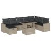 vidaXL Salon de jardin 9 pcs avec coussins gris clair r&eacute;sine tress&eacute;e