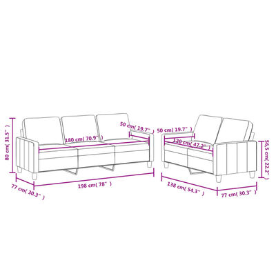 vidaXL Ensemble de canapés 2 pcs avec coussins Crème Similicuir