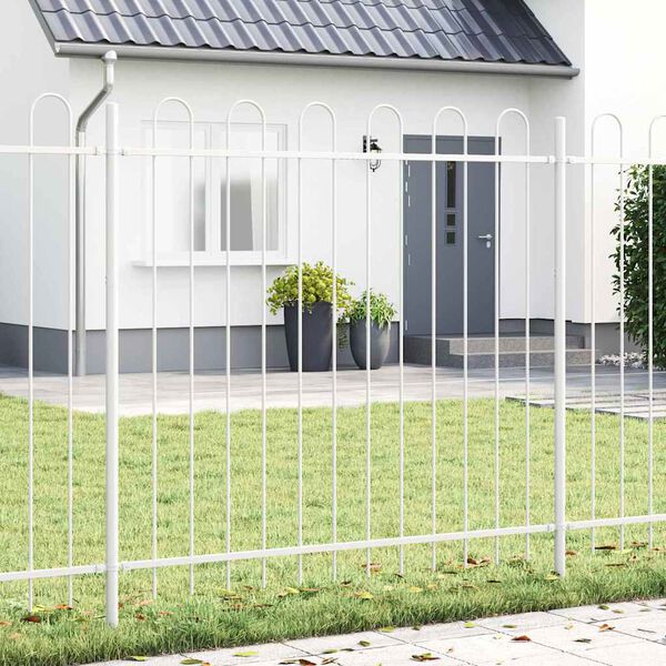 vidaXL Cl&ocirc;ture de jardin 6 pcs Blanc 10,2 x 1,5 m