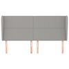 vidaXL T&ecirc;te de lit avec oreilles Gris clair 203x23x118/128 cm Tissu