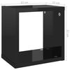 vidaXL &Eacute;tag&egrave;res cube murales 6 pcs noir brillant 22x15x22 cm