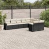 vidaXL Salon de jardin 9 pcs avec coussins noir r&eacute;sine tress&eacute;e