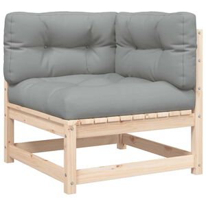 vidaXL Canap&eacute; d'angle de jardin avec coussins bois de pin solide