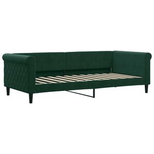 vidaXL Lit de repos sans matelas vert fonc&eacute; 90x200 cm velours