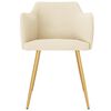 vidaXL Chaises &agrave; manger lot de 4 Cr&egrave;me Velours