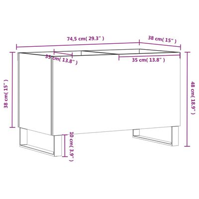 vidaXL Armoire à disques blanc 74,5x38x48 cm bois d'ingénierie