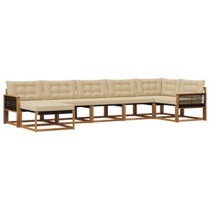 vidaXL Ensemble de canap&eacute;s d'ext&eacute;rieur 7 pc Naturel et Beige