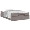 vidaXL Cadre de lit avec matelas avec matelas 2 pcs Taupe tissu