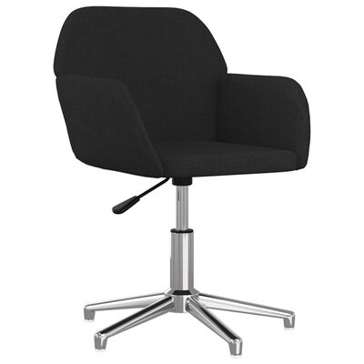 vidaXL Chaise pivotante de bureau Noir Tissu