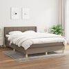vidaXL Sommier &agrave; lattes de lit avec matelas Taupe 140x200 cm Tissu