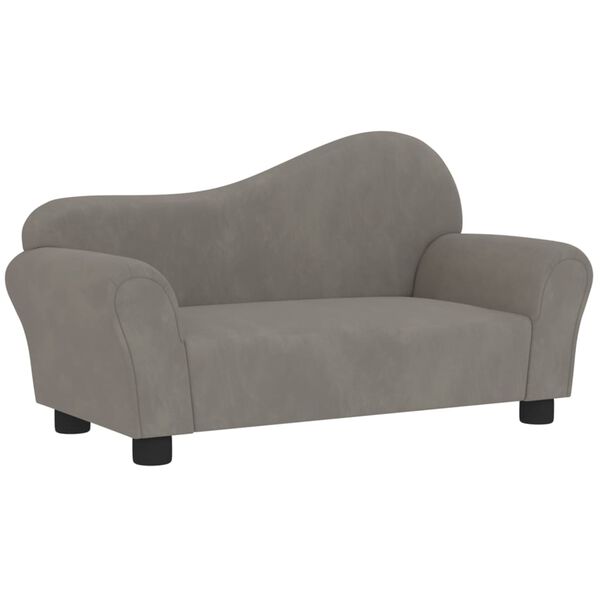 vidaXL Canap&eacute; pour enfants Gris clair Velours