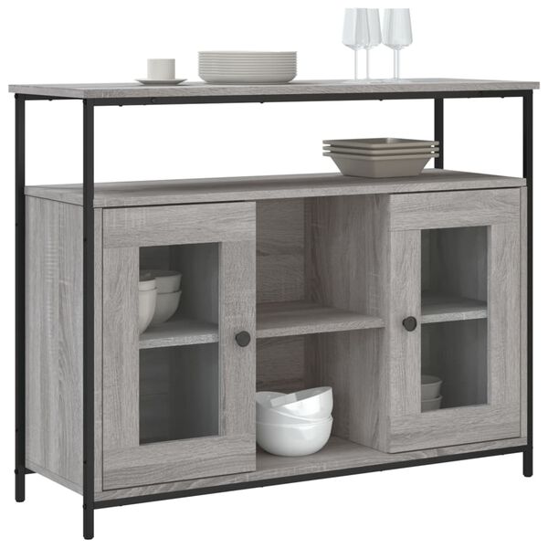 vidaXL Buffet sonoma gris 100x35x80 cm bois d'ing&eacute;nierie