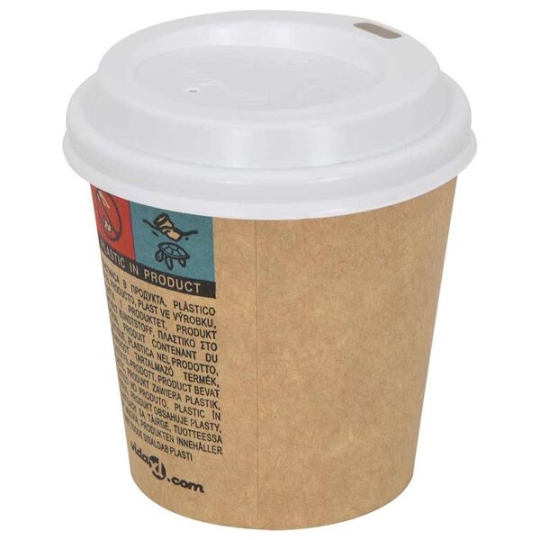 vidaXL Couvercles de tasses &agrave; caf&eacute; en papier &Oslash;60 mm 4oz 1000 pcs blanc