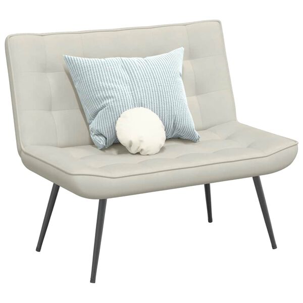 vidaXL Banc crème 110x74x84 cm velours