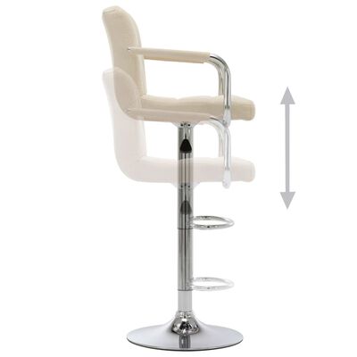 vidaXL Chaise de bar Crème Tissu