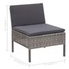 vidaXL Salon de jardin 3 pcs avec coussins R&eacute;sine tress&eacute;e Gris