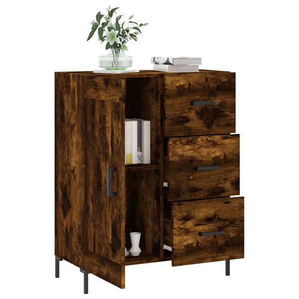 vidaXL Buffet ch&ecirc;ne fum&eacute; 69,5x34x90 cm bois d'ing&eacute;nierie