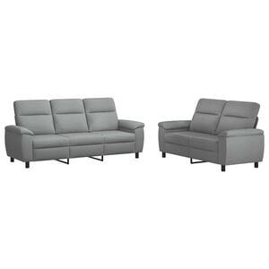 vidaXL Ensemble de Canap&eacute;s 2 pcs Gris clair Tissu