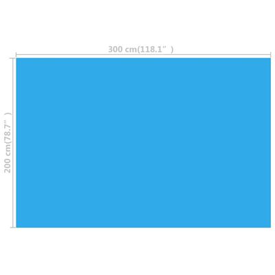 vidaXL Bâche de piscine rectangulaire 300 x 200 cm PE Bleu