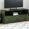vidaXL Meuble TV vert olive 99x39x44 cm acier