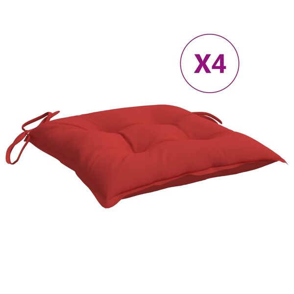 vidaXL Coussins de chaise lot de 4 rouge 50x50x7 cm tissu oxford