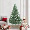 vidaXL Sapin de No&euml;l artificiel pr&eacute;-&eacute;clair&eacute; Vert 210 cm PVC