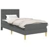 vidaXL Cadre de lit avec matelas Gris fonc&eacute; 90 x 190 cm Tissu