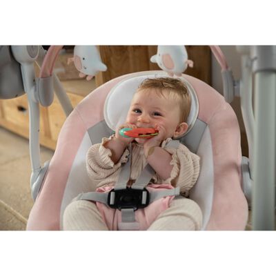 Bo Jungle Transat pour bébé portable Dolphy Gris et rose