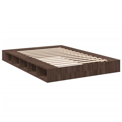 vidaXL Cadre de lit chêne marron 160x200 cm bois d'ingénierie