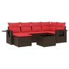 vidaXL Ensemble de canap&eacute; de jardin 7 pcs avec coussins marron r&eacute;sine tress&eacute;e