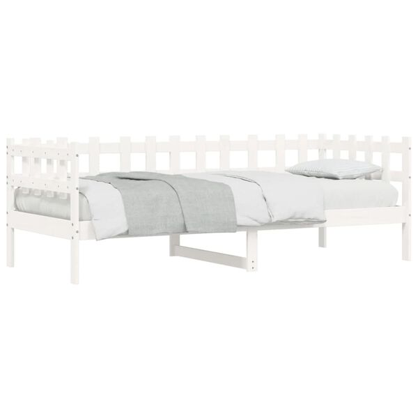 vidaXL Lit de jour sans matelas blanc 90x200 cm bois de pin massif