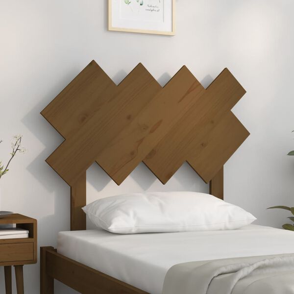 vidaXL T&ecirc;te de lit Marron miel 92x3x81 cm Bois massif de pin