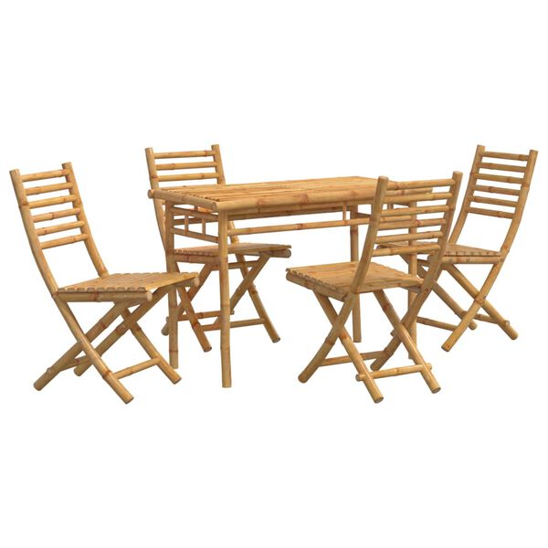 vidaXL Ensemble &agrave; manger de jardin 5 pcs bambou