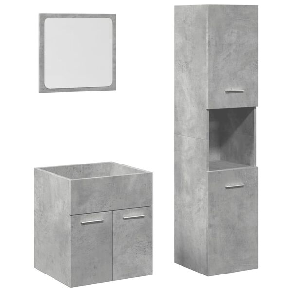 vidaXL Ensemble de meubles de salle de bain 3 pcs gris béton