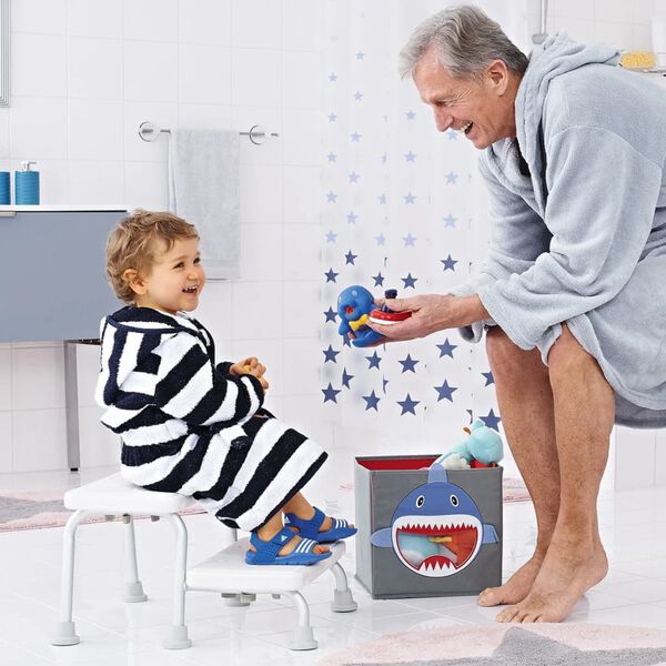 RIDDER Escabeau &agrave; deux marches blanc 150 kg A0102001