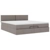 VidaXL Cadre de lit ottoman avec matelas taupe 200x200cm tissu
