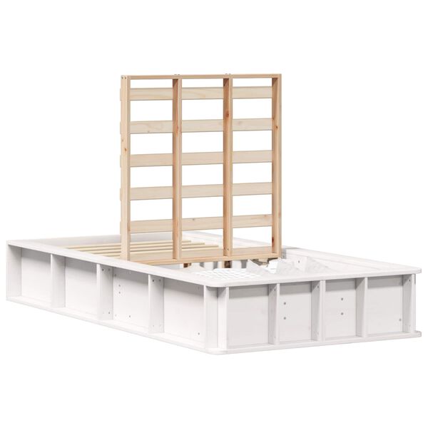 vidaXL Cadre de lit Blanc 100 x 200 cm Bois de pin massif