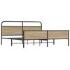 vidaXL Cadre de lit en m&eacute;tal sans matelas ch&ecirc;ne fum&eacute; 193x203 cm