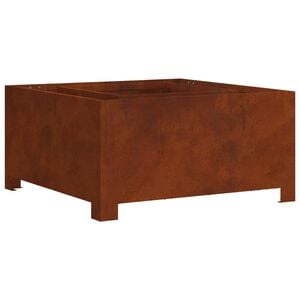 vidaXL Foyer de chemin&eacute;e Marron 60 x 60 x 30 cm Acier patin&eacute;