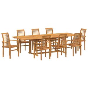 vidaXL Ensemble de salle &agrave; manger pour jardin 9 pcs Marron