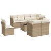 vidaXL Salon de jardin avec coussins 9 pcs beige r&eacute;sine tress&eacute;e