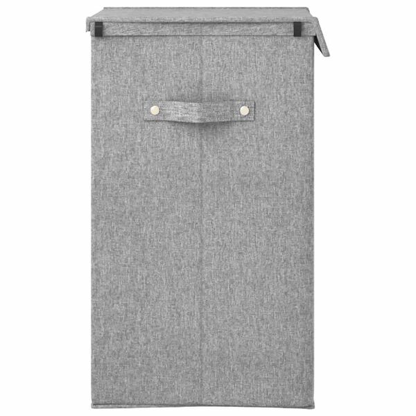 vidaXL Panier &agrave; linge pliable Gris 26x34,5x59,5 cm Tissu en faux lin