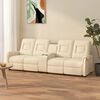 vidaXL Fauteuil de massage inclinable et porte-gobelet 4 places crème