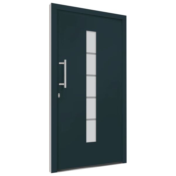 vidaXL Porte d'entr&eacute;e Aluminium et PVC Anthracite 100x200 cm