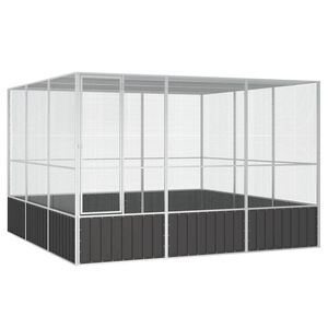 vidaXL Cage &agrave; oiseaux Anthracite 302,5x324,5x211,5 cm Acier galvanis&eacute;