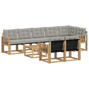 vidaXL Ensemble de canap&eacute;s d'ext&eacute;rieur 9 pcs Blanc et gris clair