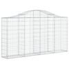 vidaXL Panier de gabions arqu&eacute; 200x30x100/120 cm Fer galvanis&eacute;