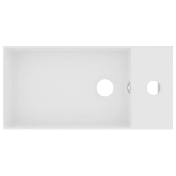 vidaXL Lavabo de salle de bain avec trop-plein Céramique Blanc mat